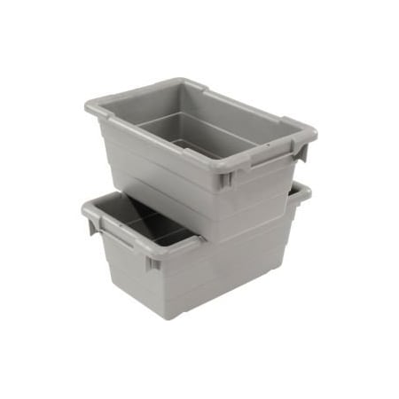 Akro-Mils Hang & Stack Storage Bin, Gray, 6 PK 34301